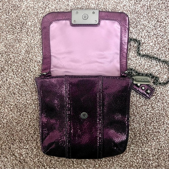 Coach Metallic Purple Crossbody Bag - Picture 3 of 4